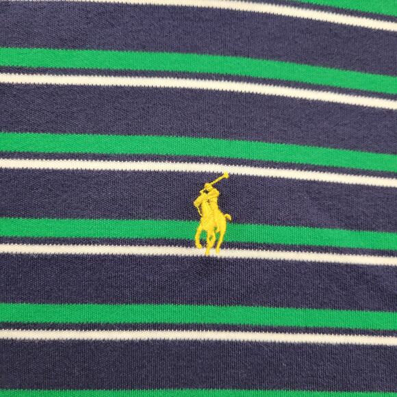 Vintage Polo by Ralph Lauren Shirt Blue Green White Striped Collared Men’s XL - Picture 7 of 8